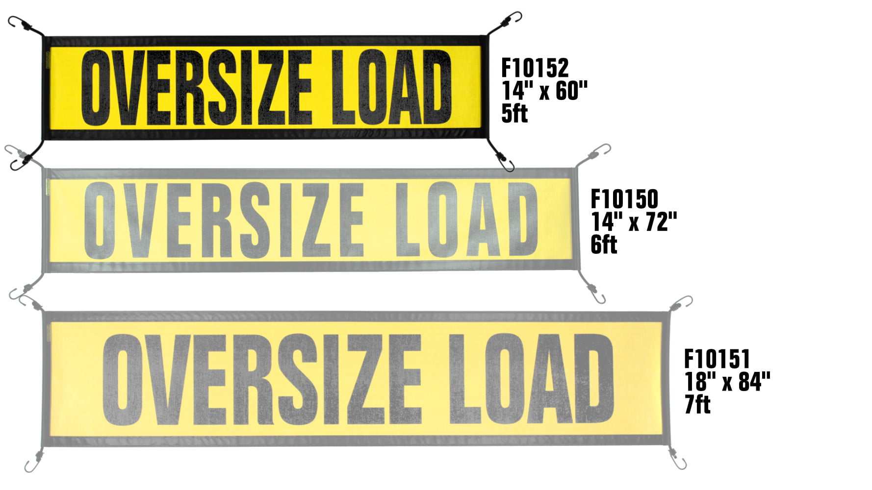 thumbnail image 2 of VULCAN TSM038 Hinged Aluminum Oversize Load Sign - 12" X 60" - For Escort Vehicles 2 of 4