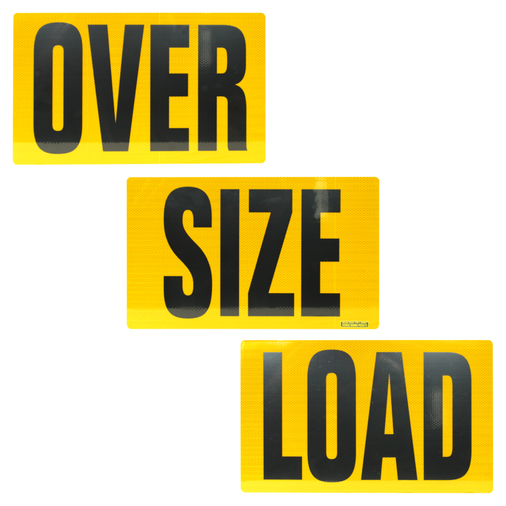 Reflective Aluminum OVER SIZE LOAD Sign 12” X 60” 3 piece